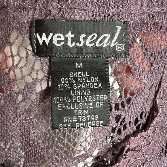 Wet Seal Bralette Crop Top Womens‎ Medium Purple Lace Romantic Boho Festival - Picture 10 of 12